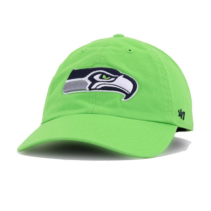 Seattle Seahawks Neon Green 47 Brand Clean Up Dad Hat