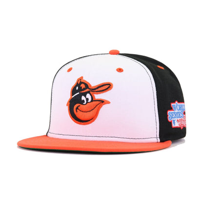 Baltimore Orioles White Black Orange 1983 World Series Cooperstown Green Bottom New Era 59Fifty Fitted