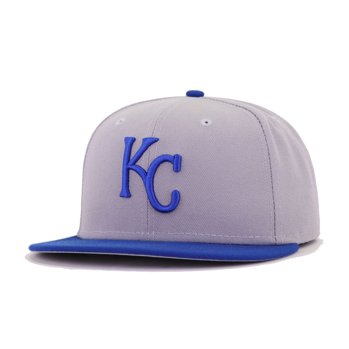 Kansas City Royals Grey Light Royal Blue Cooperstown AC New Era 59Fifty Fitted