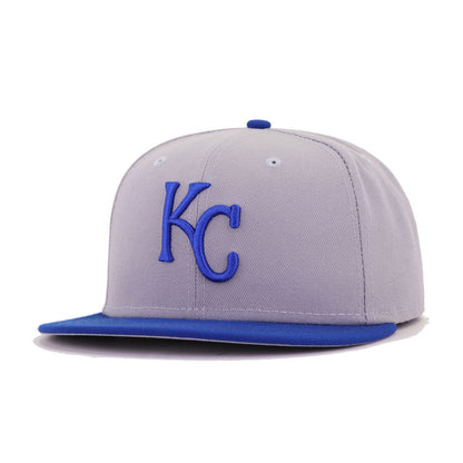 Kansas City Royals Grey Light Royal Blue Cooperstown AC New Era 59Fifty Fitted
