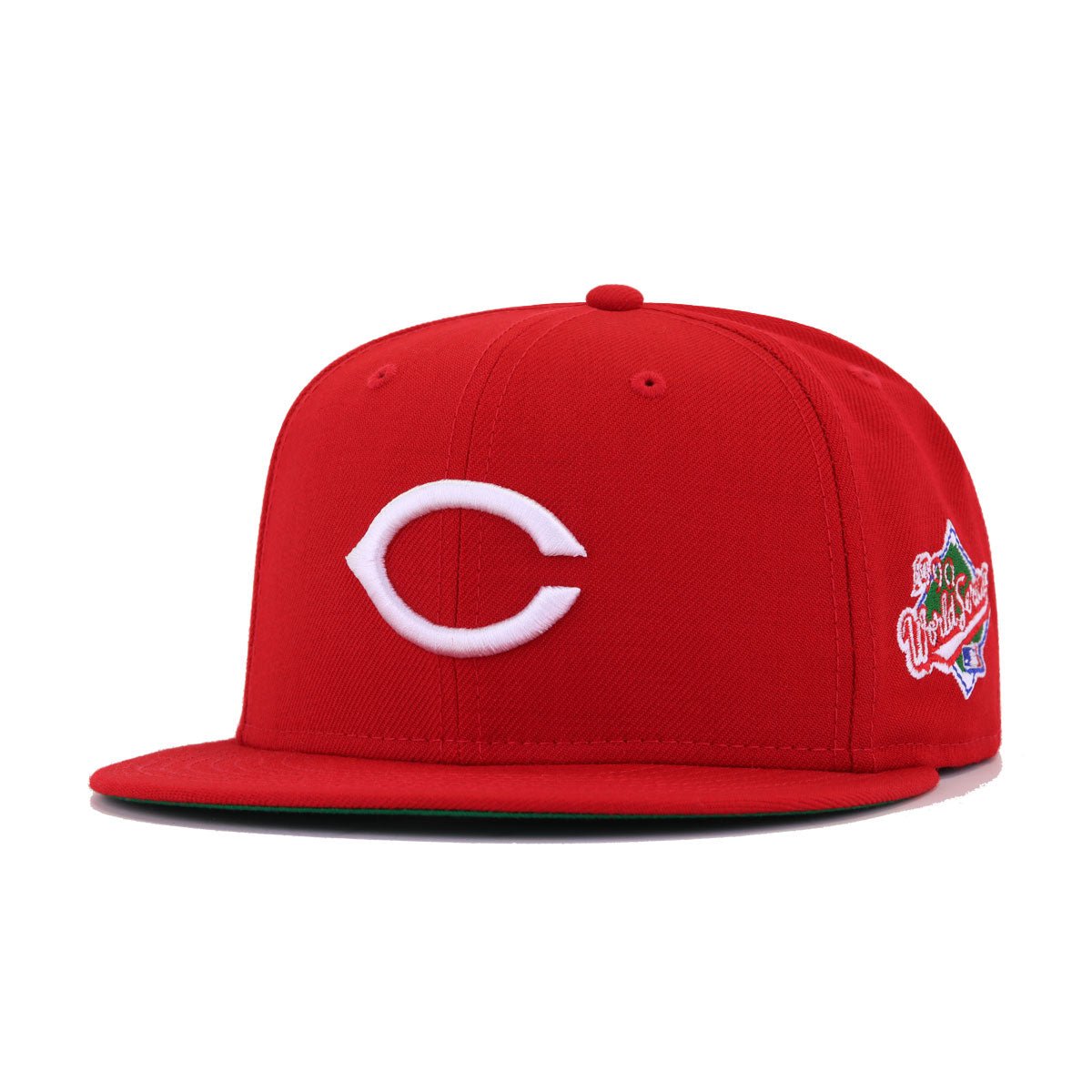 Cincinnati Reds Scarlet 1990 World Series Cooperstown Green Bottom New Era 59Fifty Fitted