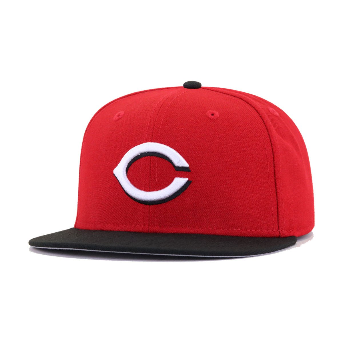 Cincinnati Reds Scarlet Black Cooperstown AC New Era 59Fifty Fitted