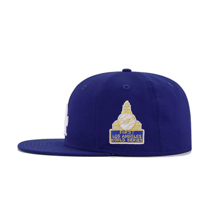 Los Angeles Dodgers Dark Royal Blue 1959 World Series Cooperstown Green Bottom New Era 59Fifty Fitted