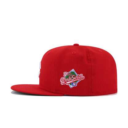 Cincinnati Reds Scarlet 1990 World Series Cooperstown Green Bottom New Era 59Fifty Fitted