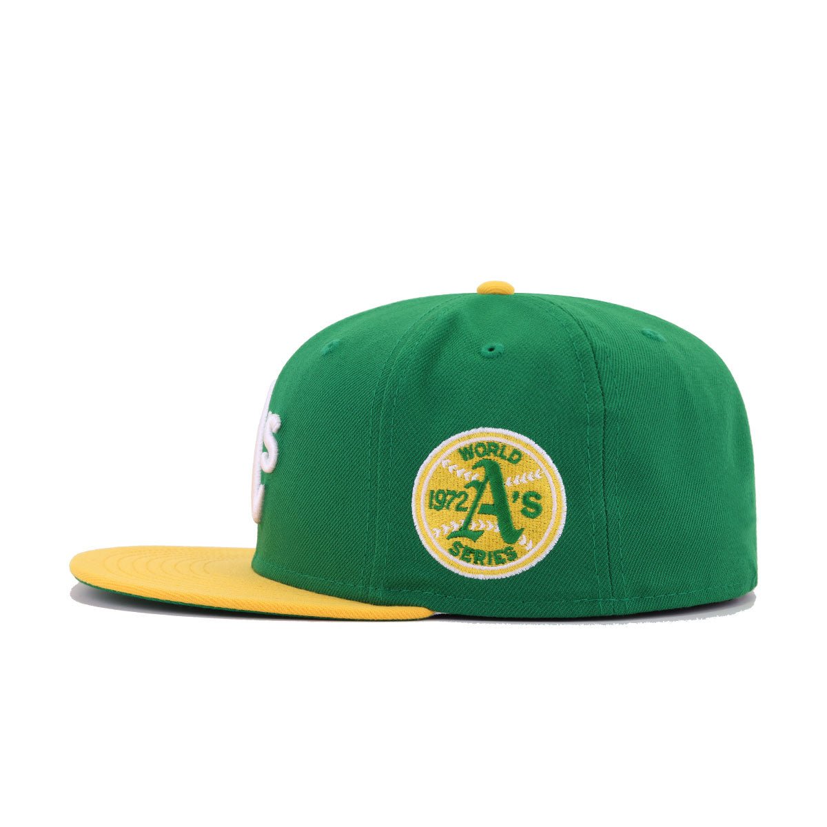 Oakland Athletics Kelly Green A Gold 1972 World Series Cooperstown Green Bottom New Era 59Fifty Fitted