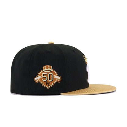Kansas City Royals Black Metallic Gold 50th Anniversary New Era 59Fifty Fitted