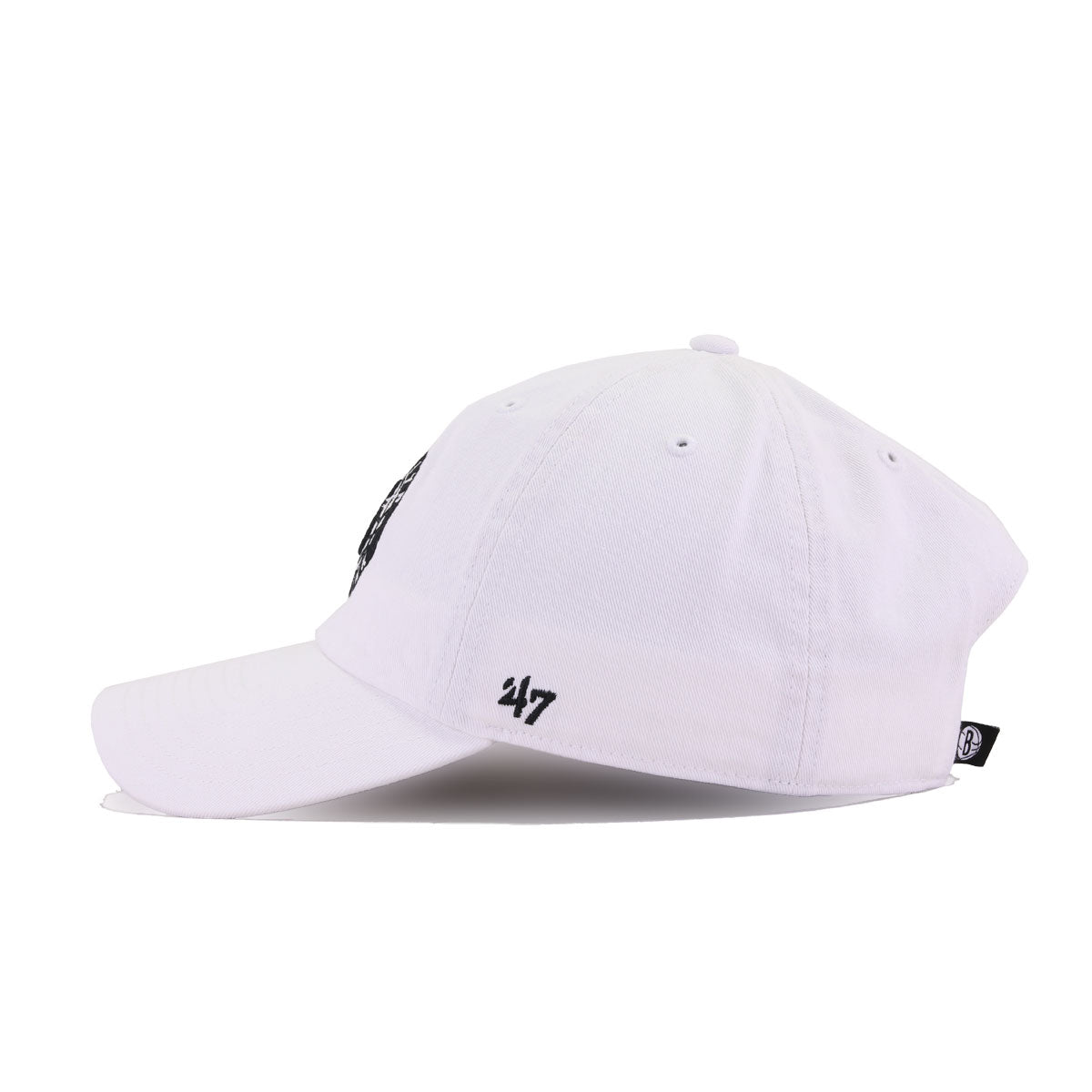Brooklyn Nets White 47 Brand Clean Up Dad Hat
