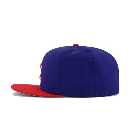 Chicago Cubs Dark Royal Blue Scarlet Cooperstown AC New Era 59Fifty Fitted