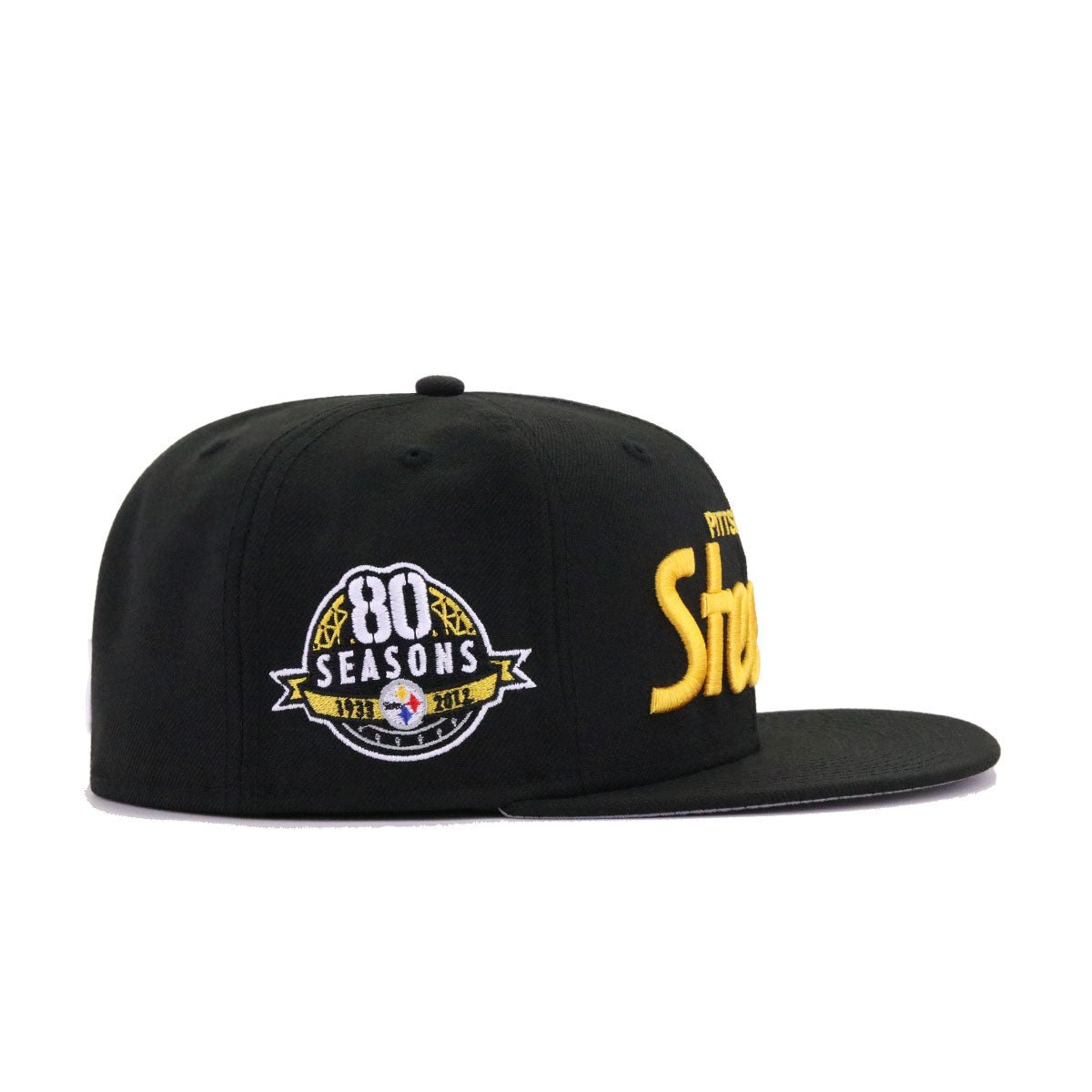 Pittsburgh Steelers Black 80th Anniversary New Era 59Fifty Fitted