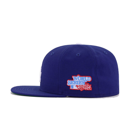 Los Angeles Dodgers Dark Royal Blue 1981 World Series Cooperstown Green Bottom New Era 59Fifty Fitted