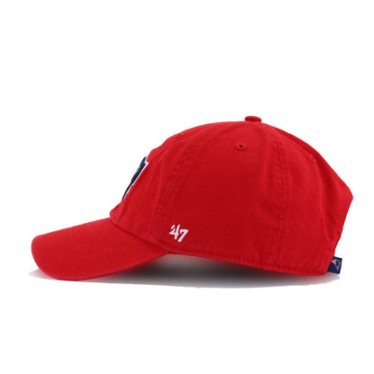 New England Patriots Scarlet 47 Brand Clean Up Dad Hat
