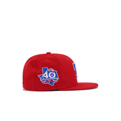 KIDS Texas Rangers Scarlet 40th Anniversary New Era K9Fifty Snapback