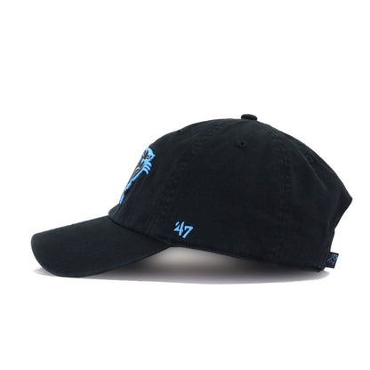 Carolina Panthers Black 47 Brand Clean Up Dad Hat