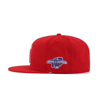 Los Angeles Angels Scarlet 2002 World Series Cooperstown New Era 59Fifty Fitted