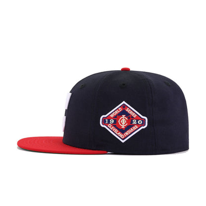 Cleveland Indians Navy Scarlet 1920 World Series Cooperstown Green Bottom New Era 59Fifty Fitted