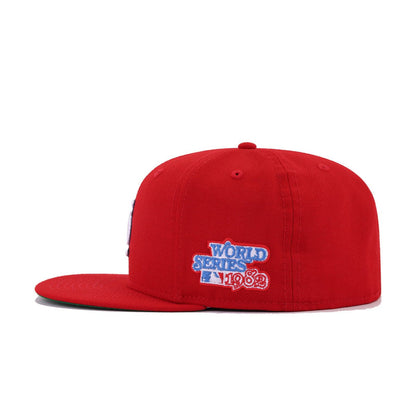 St Louis Cardinals Scarlet 1982 World Series Cooperstown Green Bottom New Era 59Fifty Fitted