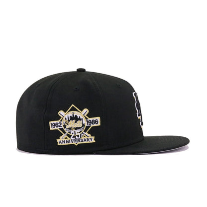 New York Mets Black Metallic Gold 25th Anniversary New Era 59Fifty Fitted