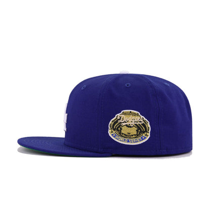 Los Angeles Dodgers Dark Royal Blue 1963 World Series Cooperstown Green Bottom New Era 59Fifty Fitted