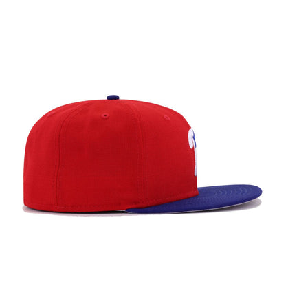 Philadelphia Phillies Scarlet Dark Royal Blue Cooperstown AC New Era 59Fifty Fitted