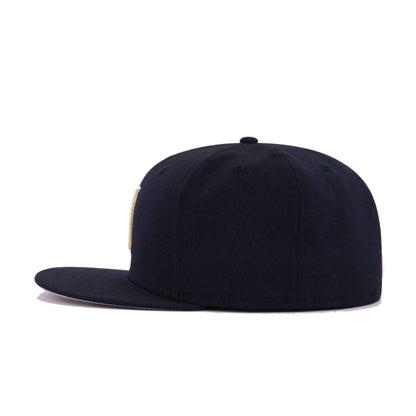 Milwaukee Brewers Navy Metallic Gold Cooperstown AC New Era 59Fifty Fitted