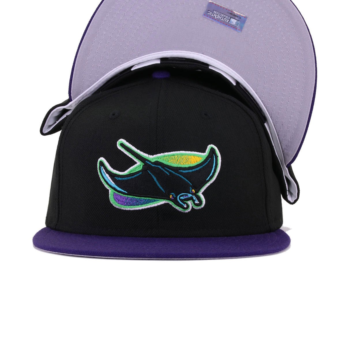 Tampa Bay Rays Black Purple Cooperstown AC New Era 59Fifty Fitted