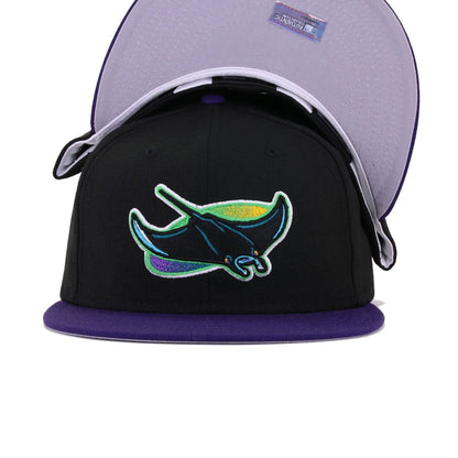 Tampa Bay Rays Black Purple Cooperstown AC New Era 59Fifty Fitted