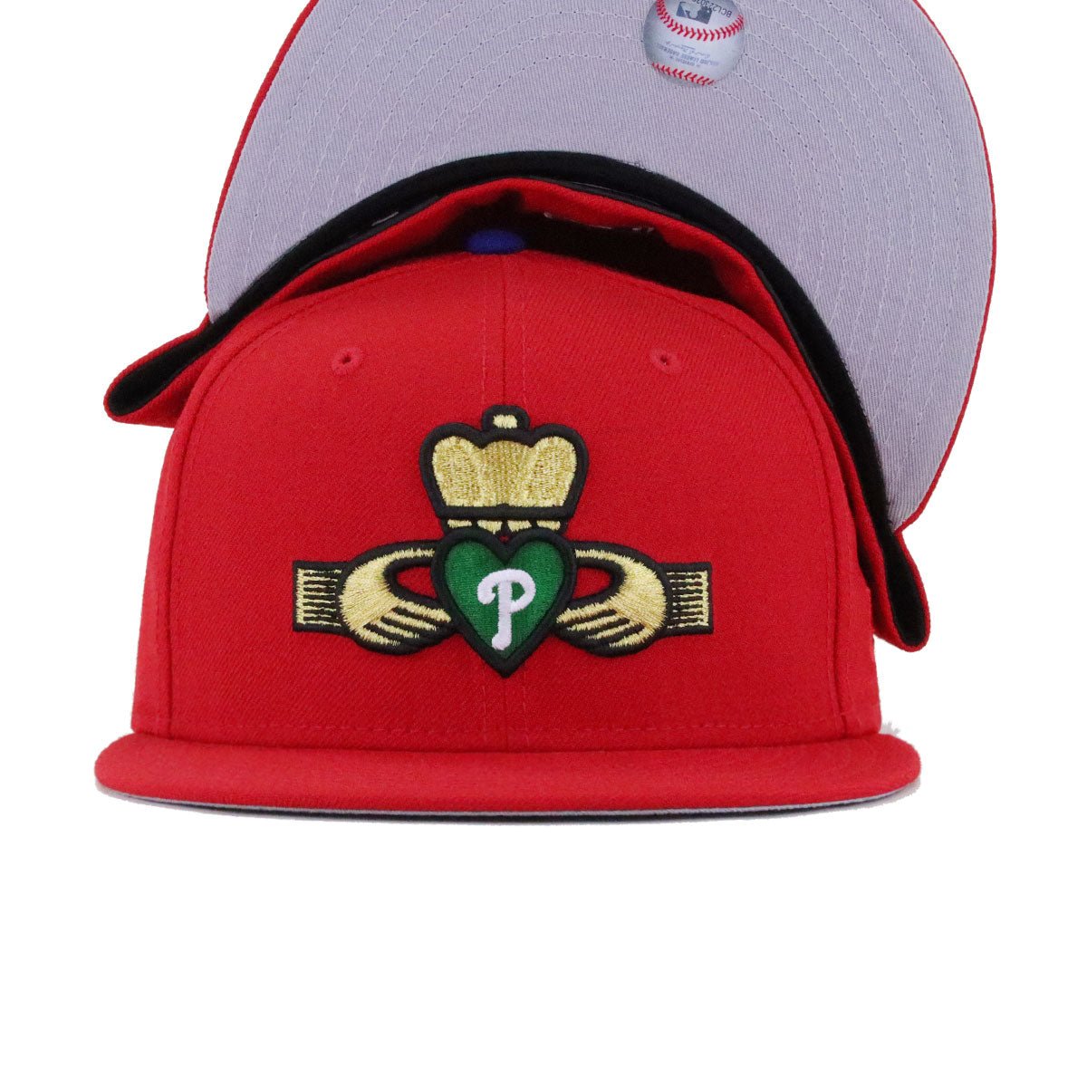 Philadelphia Phillies Scarlet CLADDAGH New Era 59Fifty Fitted