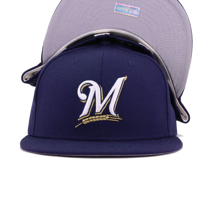 Milwaukee Brewers Light Navy Cooperstown AC New Era 59Fifty Fitted
