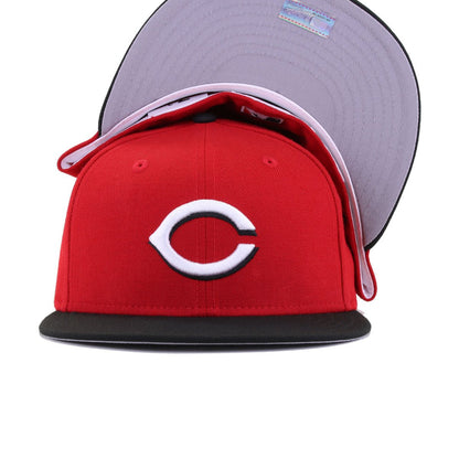 Cincinnati Reds Scarlet Black Cooperstown AC New Era 59Fifty Fitted
