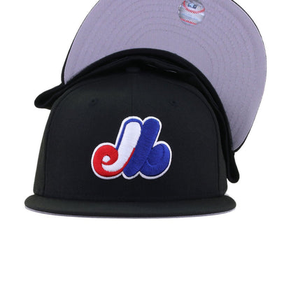 Montreal Expos Black Cooperstown AC New Era 59Fifty Fitted