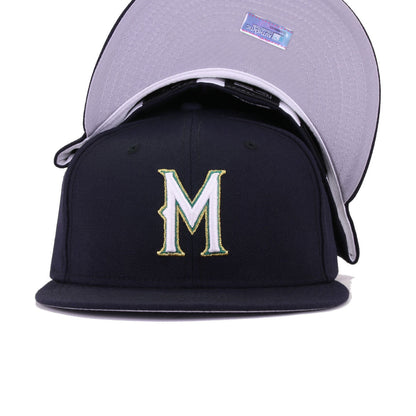 Milwaukee Brewers Navy White Cooperstown AC New Era 59Fifty Fitted