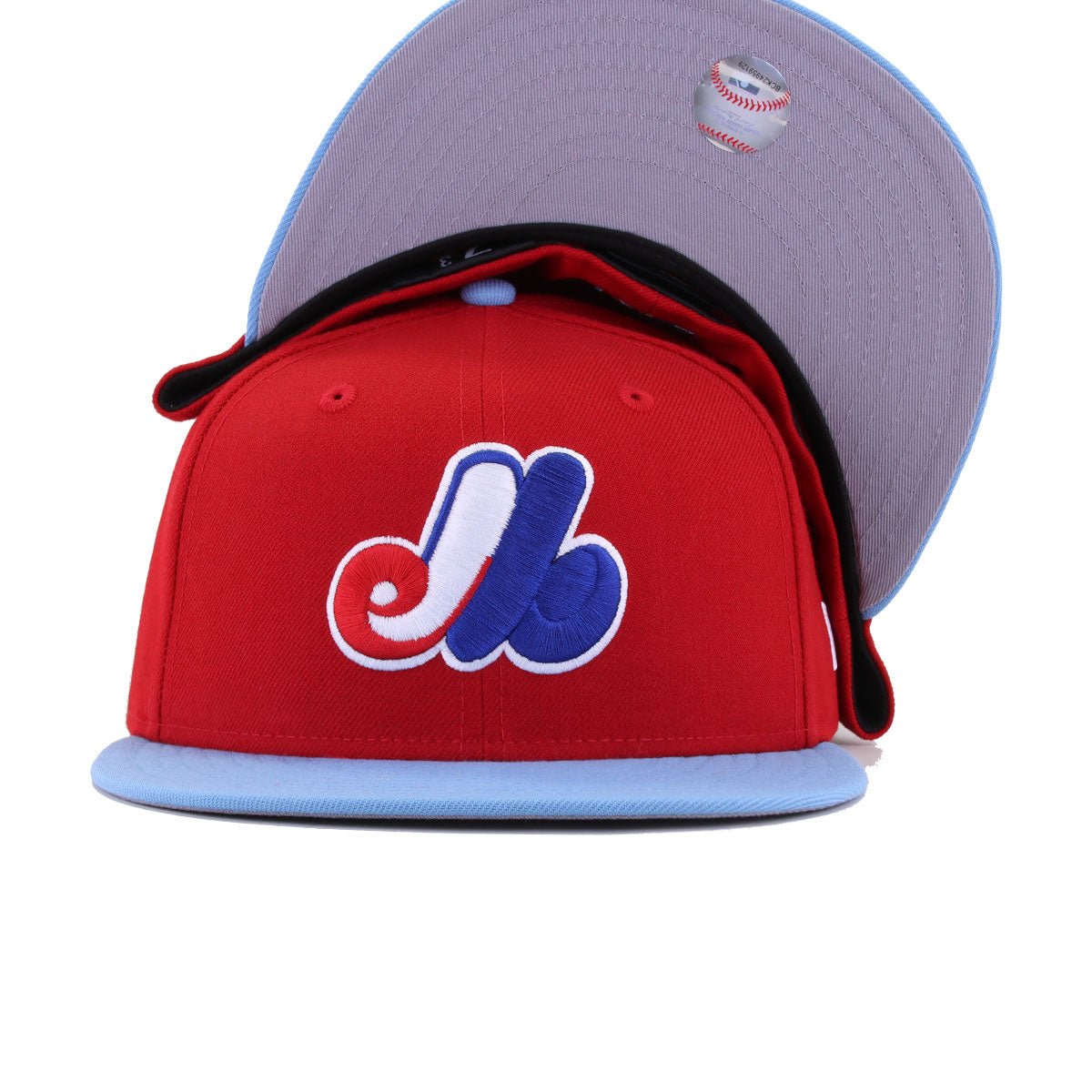 Montreal Expos Scarlet Sky Blue New Era 59Fifty Fitted