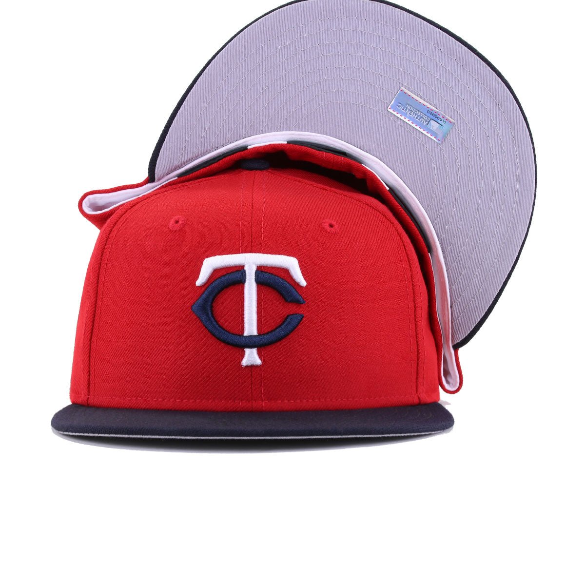 Minnesota Twins Scarlet Navy Cooperstown AC New Era 59Fifty Fitted