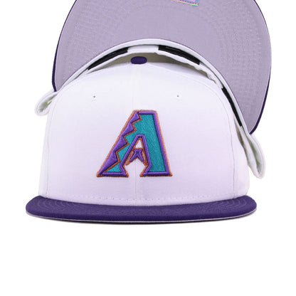 Arizona Diamondbacks White Purple Cooperstown AC New Era 59Fifty Fitted