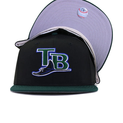Tampa Bay Rays Black Dark Green Cooperstown AC New Era 59Fifty Fitted