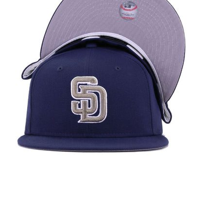 San Diego Padres Light Navy Pebble Cooperstown AC New Era 59Fifty Fitted