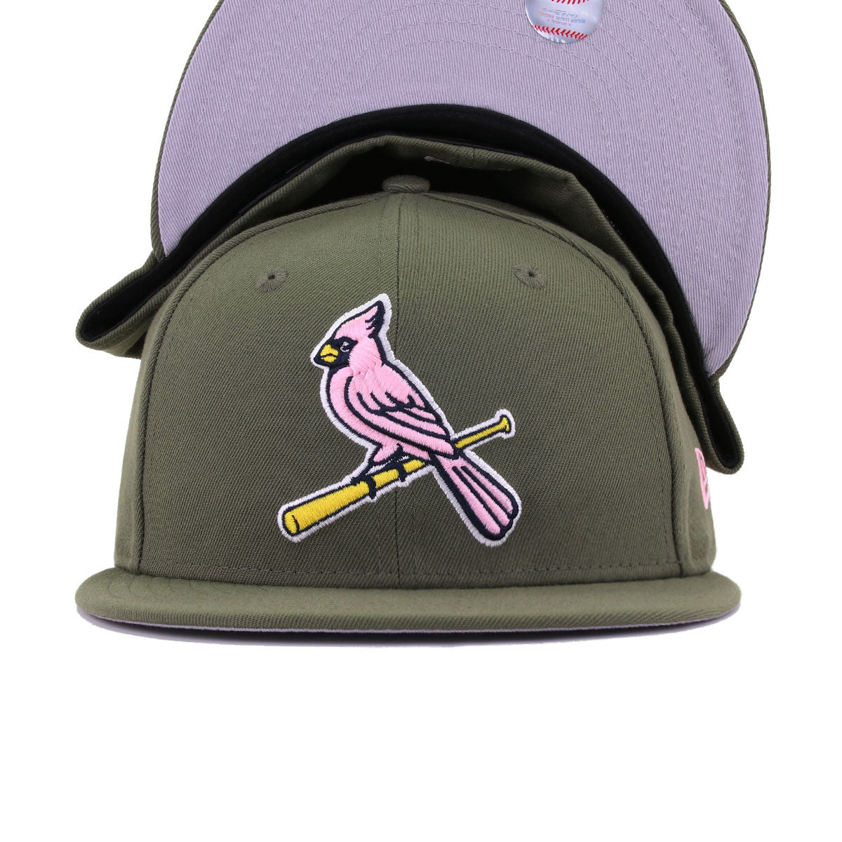 St Louis Cardinals New Olive Pink New Era 59Fifty Fitted
