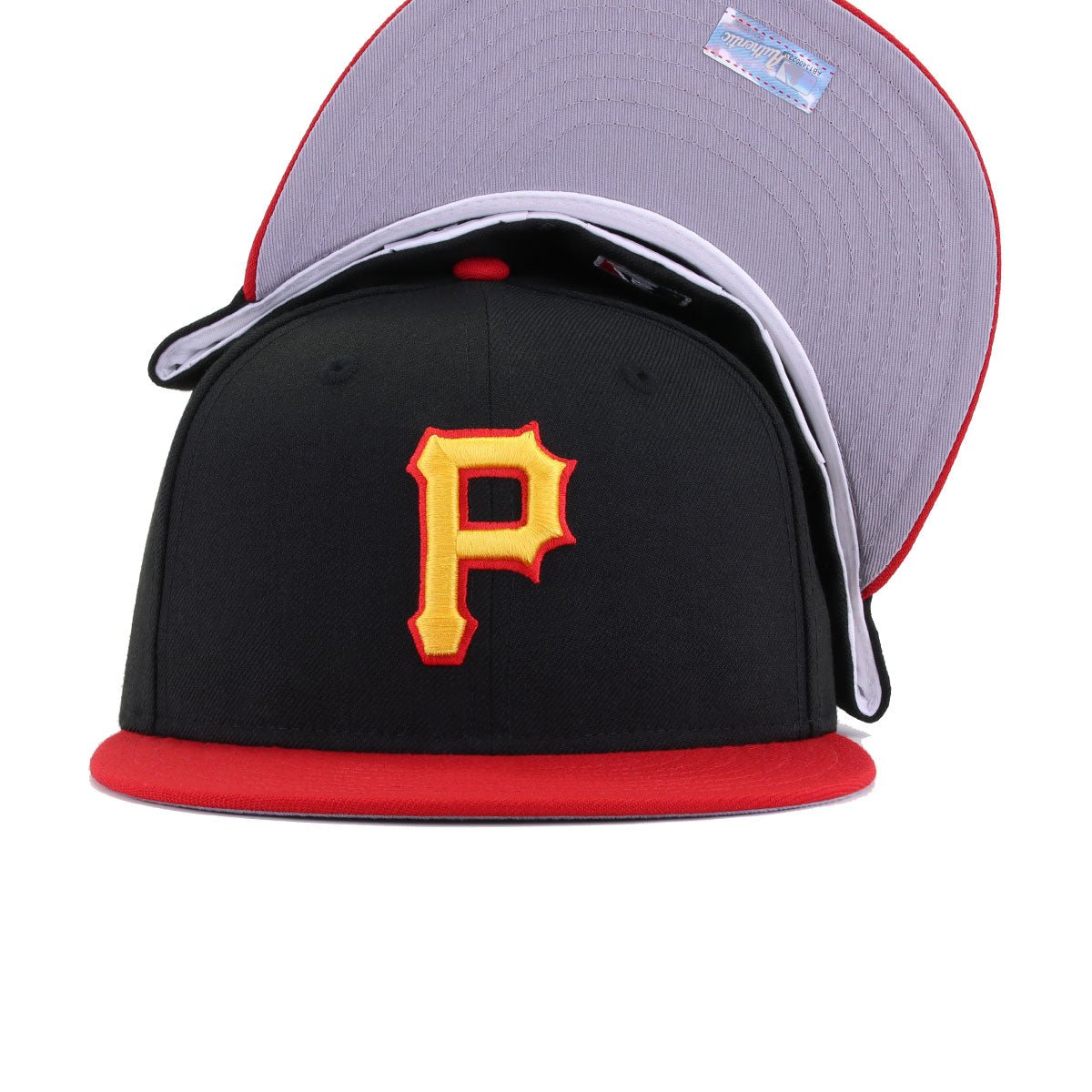 Pittsburgh Pirates Black Scarlet Cooperstown AC New Era 59Fifty Fitted