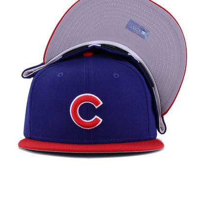 Chicago Cubs Dark Royal Blue Scarlet Cooperstown AC New Era 59Fifty Fitted