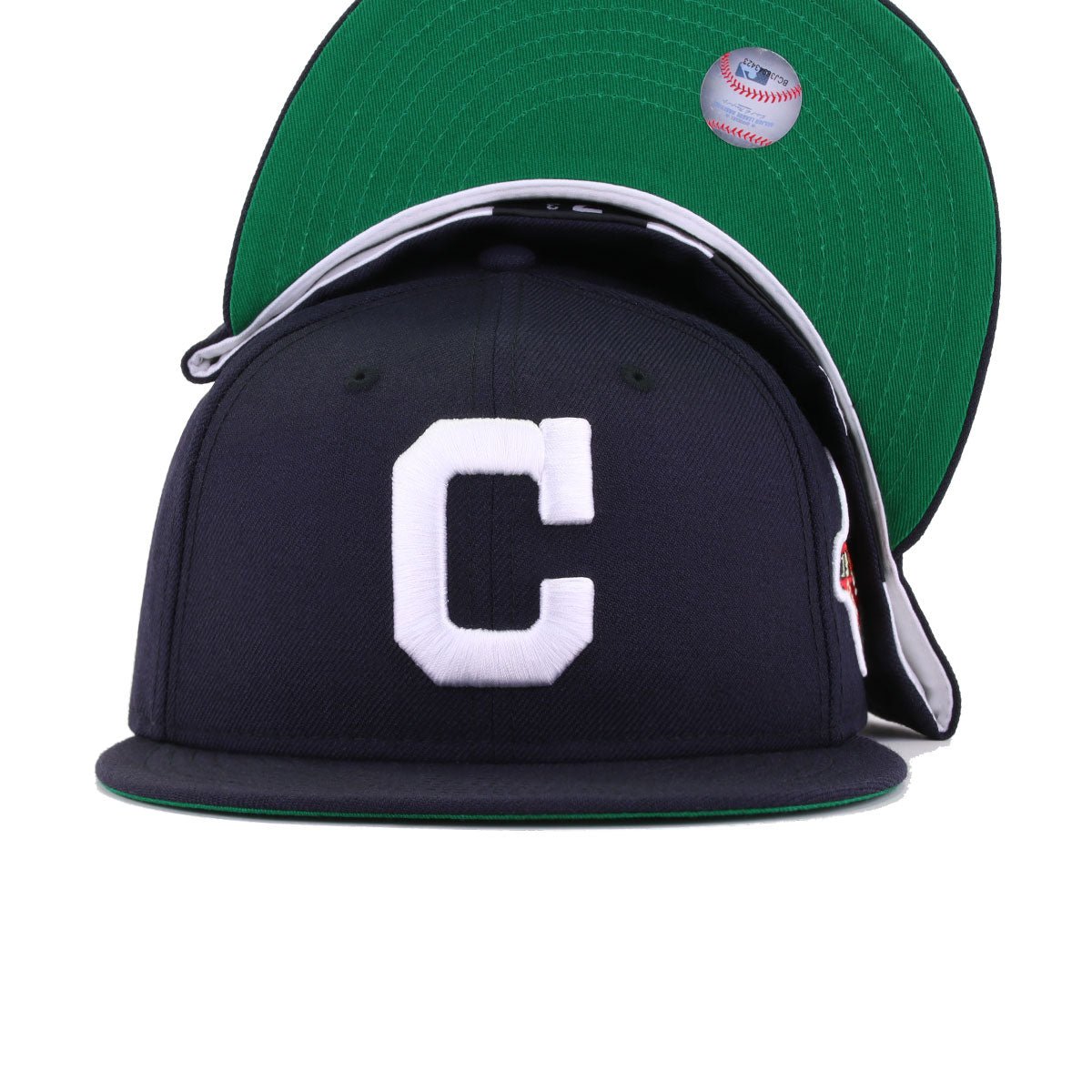 Cleveland Indians Navy 1920 World Series Cooperstown Green Bottom New Era 59Fifty Fitted