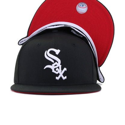 Chicago White Sox Black Red Bottom New Era 59Fifty Fitted