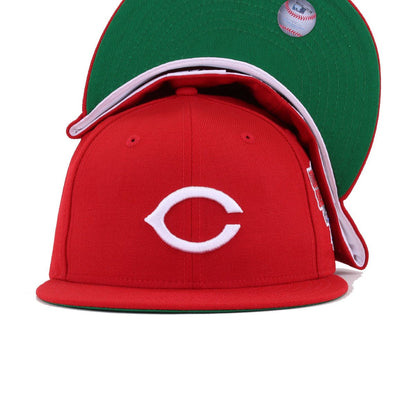 Cincinnati Reds Scarlet 1976 World Series Cooperstown Green Bottom New Era 59Fifty Fitted