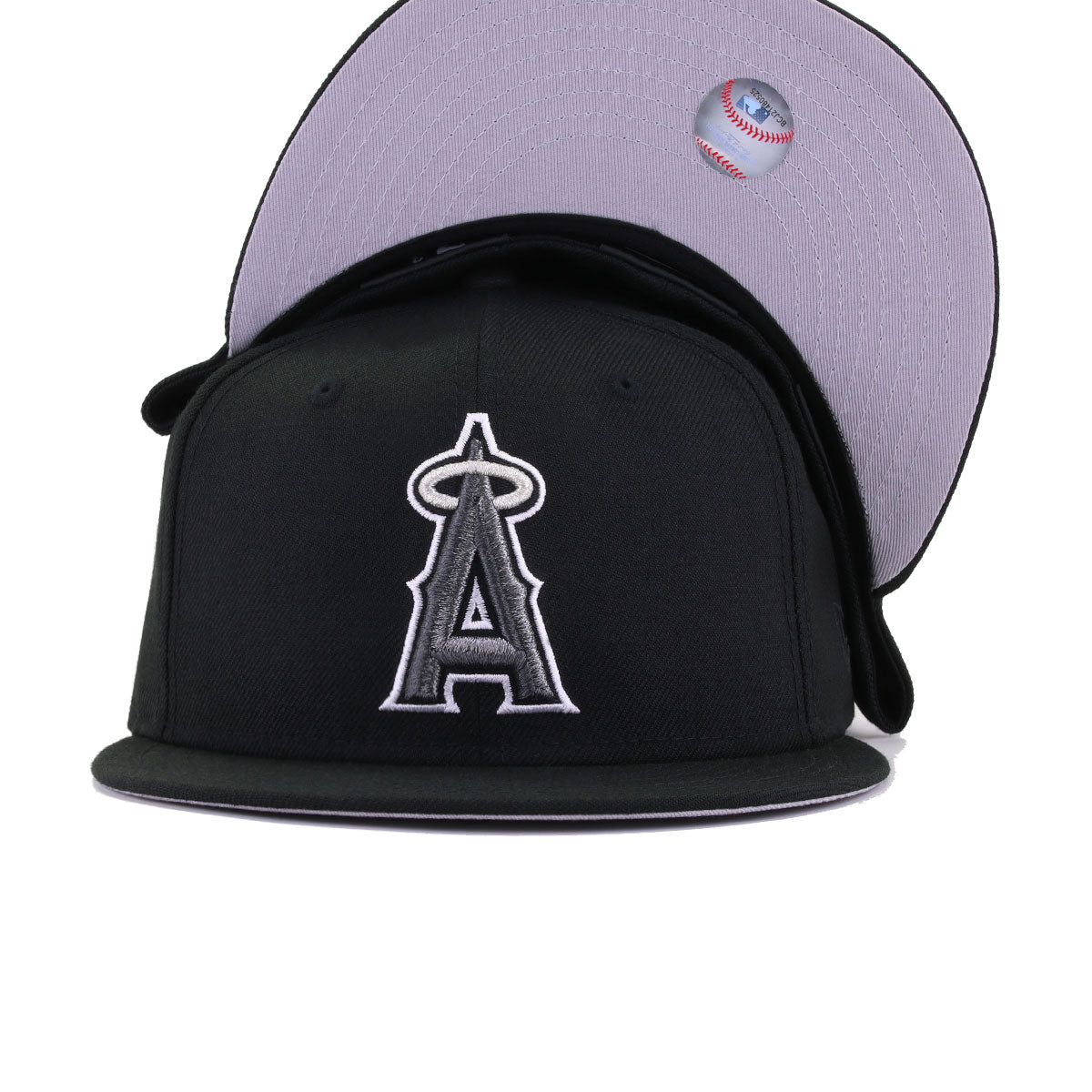 Los Angeles Angels Black Metallic New Era 59Fifty Fitted