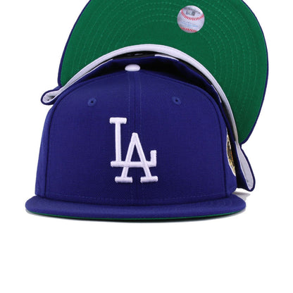 Los Angeles Dodgers Dark Royal Blue 1963 World Series Cooperstown Green Bottom New Era 59Fifty Fitted