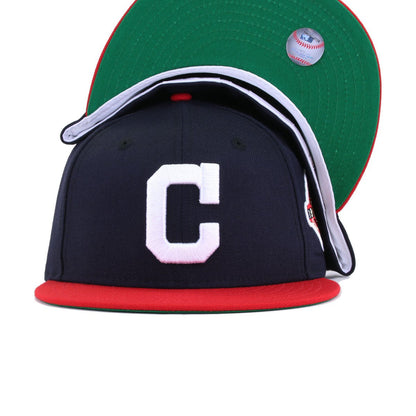 Cleveland Indians Navy Scarlet 1920 World Series Cooperstown Green Bottom New Era 59Fifty Fitted