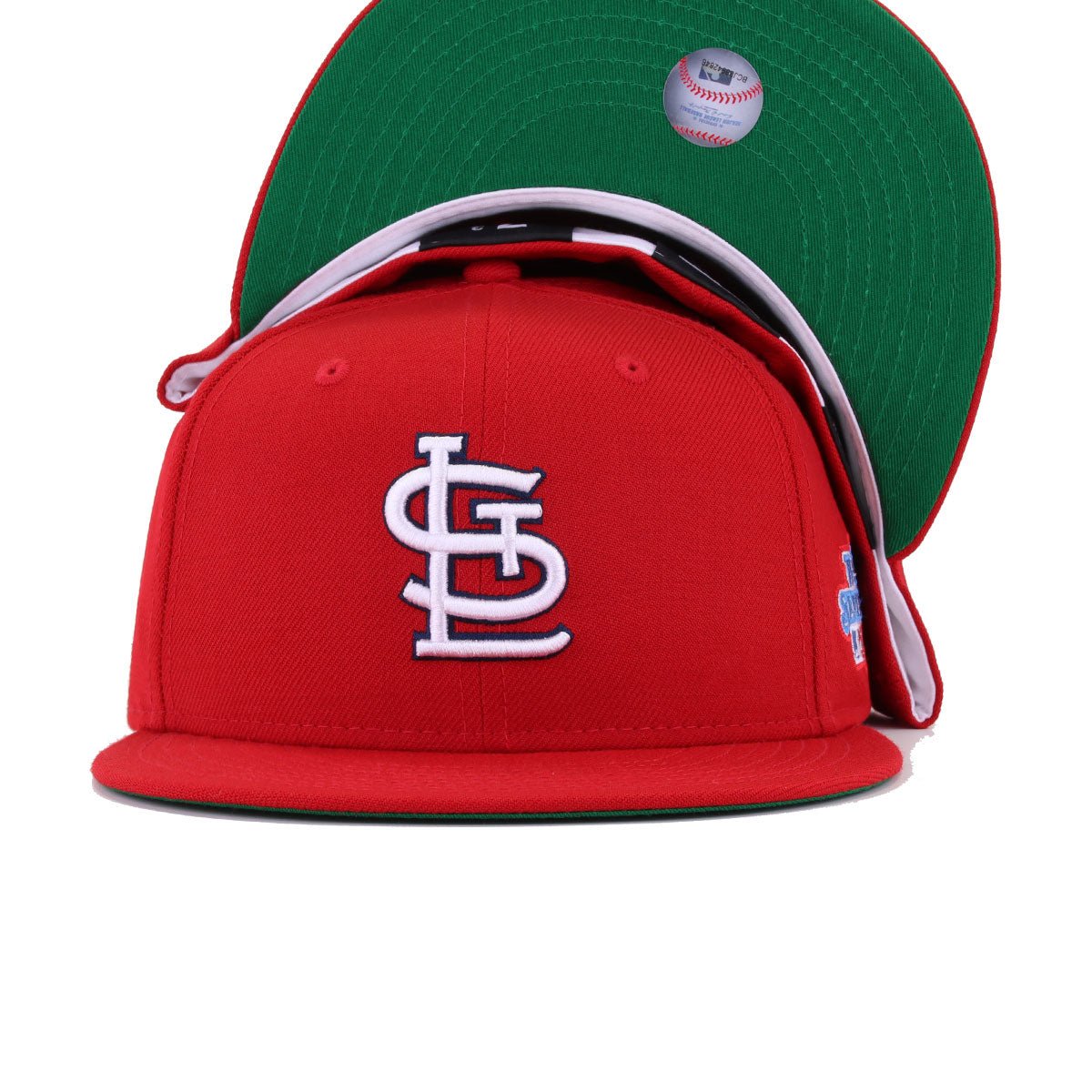 St Louis Cardinals Scarlet 1982 World Series Cooperstown Green Bottom New Era 59Fifty Fitted