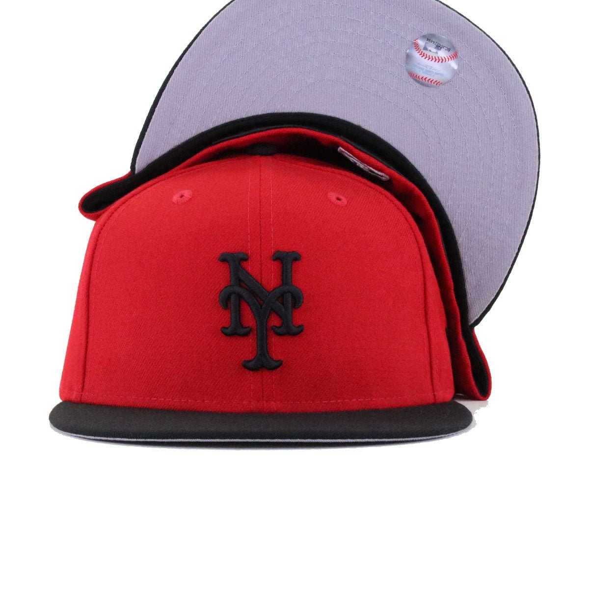 New York Mets Scarlet Black New Era 59Fifty Fitted