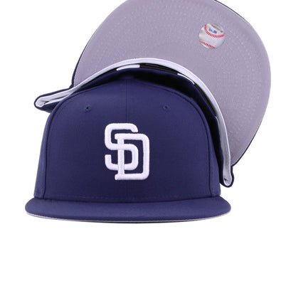 San Diego Padres Light Navy Cooperstown AC New Era 59Fifty Fitted