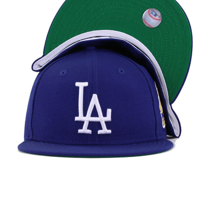 Los Angeles Dodgers Dark Royal Blue 1959 World Series Cooperstown Green Bottom New Era 59Fifty Fitted