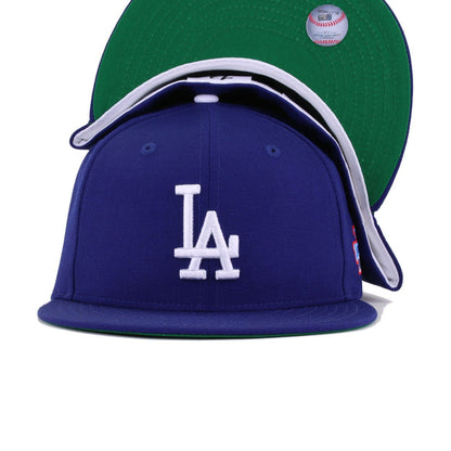 Los Angeles Dodgers Dark Royal Blue 1981 World Series Cooperstown Green Bottom New Era 59Fifty Fitted